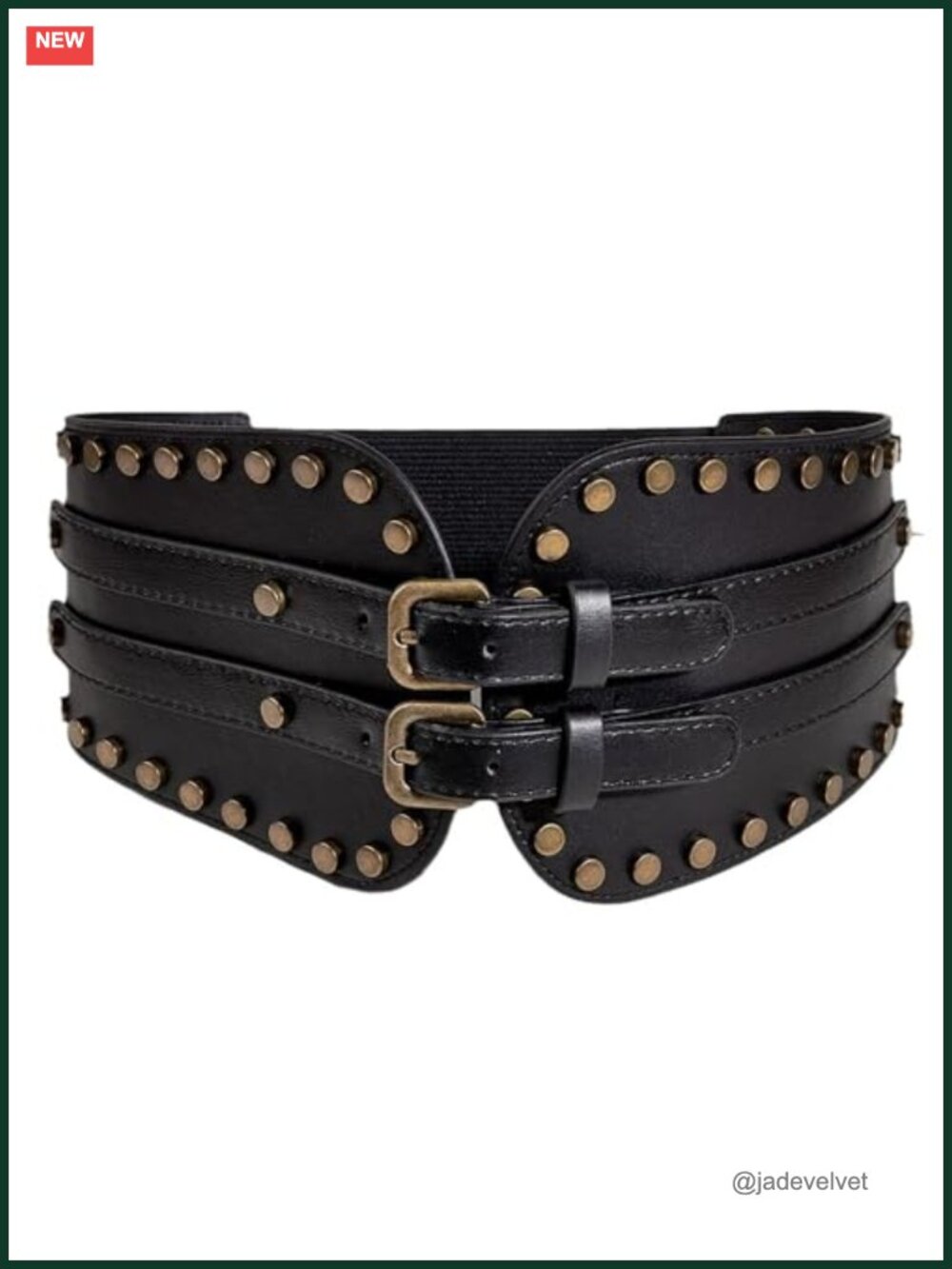 Faux Leather Studded Wide Corset Waist Cincher Belt Steampunk Renaissance